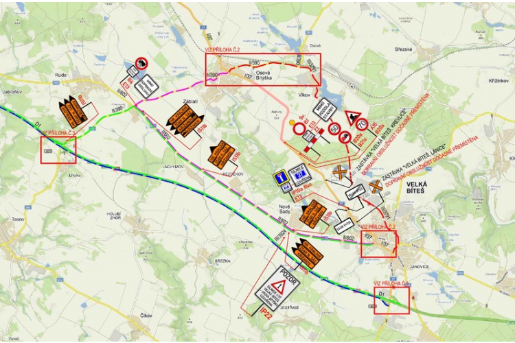 ÚPLNÁ UZAVÍRKA SILNICE PRVNÍ TŘÍDY I/37 MEZI OSOVOU BÍTÝŠKOU A VELKOU BÍTEŠÍ